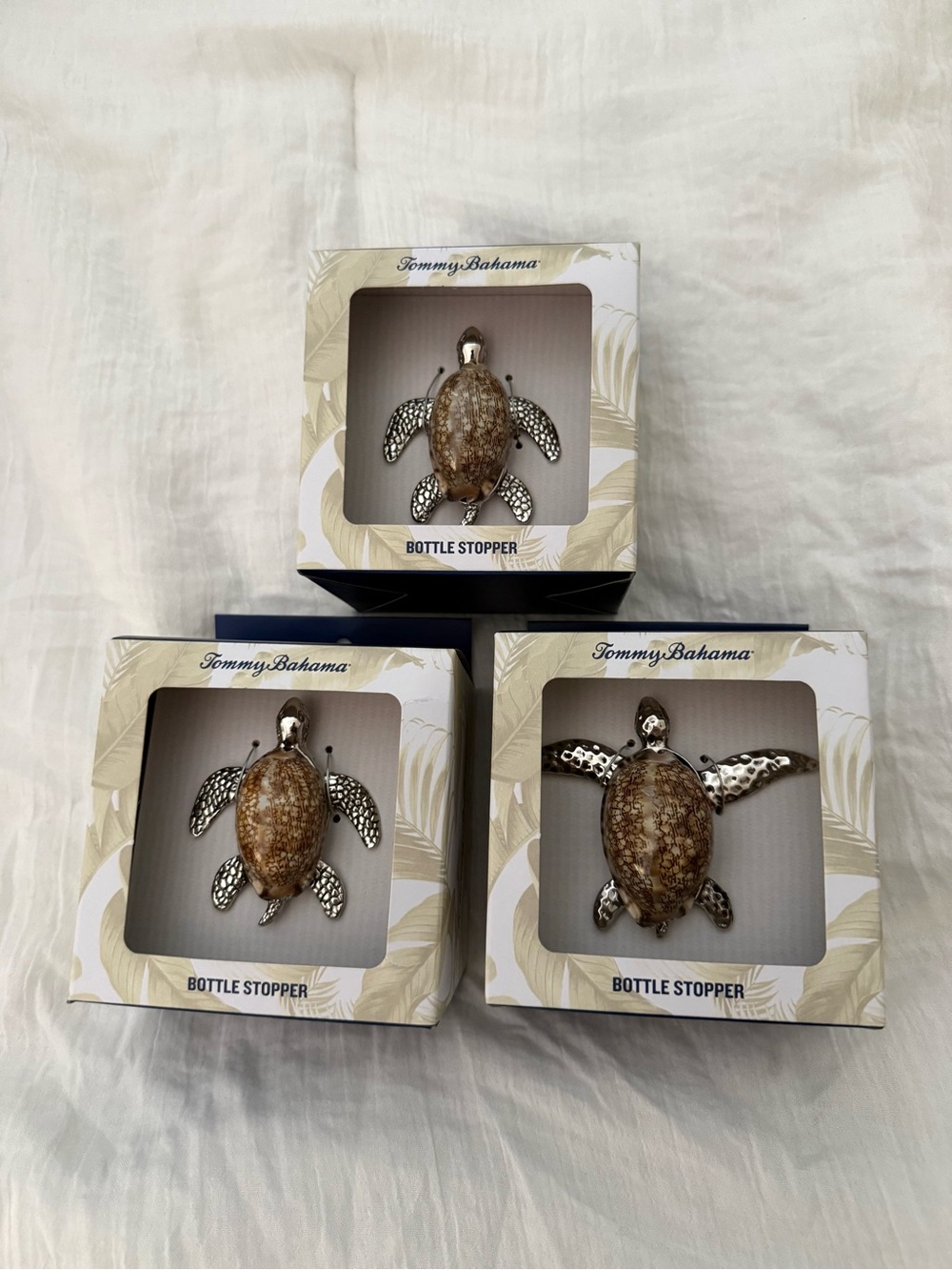 Tommy Bahama Brown and Silver Sea Turtle Bottle Stoppers